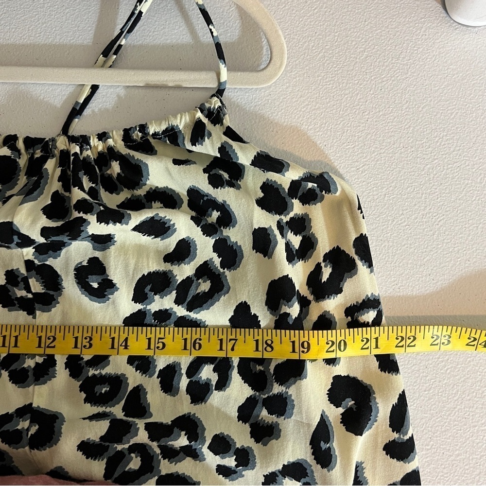 By Together Romper Women's M/L Animal Print Cream and Black Wide Leg Flowy - Picture 8 of 9